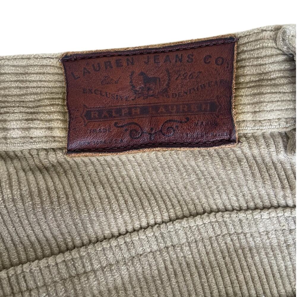 Lauren Jean Co. Corduroy Straight Leg Pants Women's Sz 14 Beige Neutral Classic - Picture 5 of 11